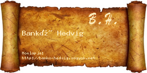 Bankó Hedvig névjegykártya